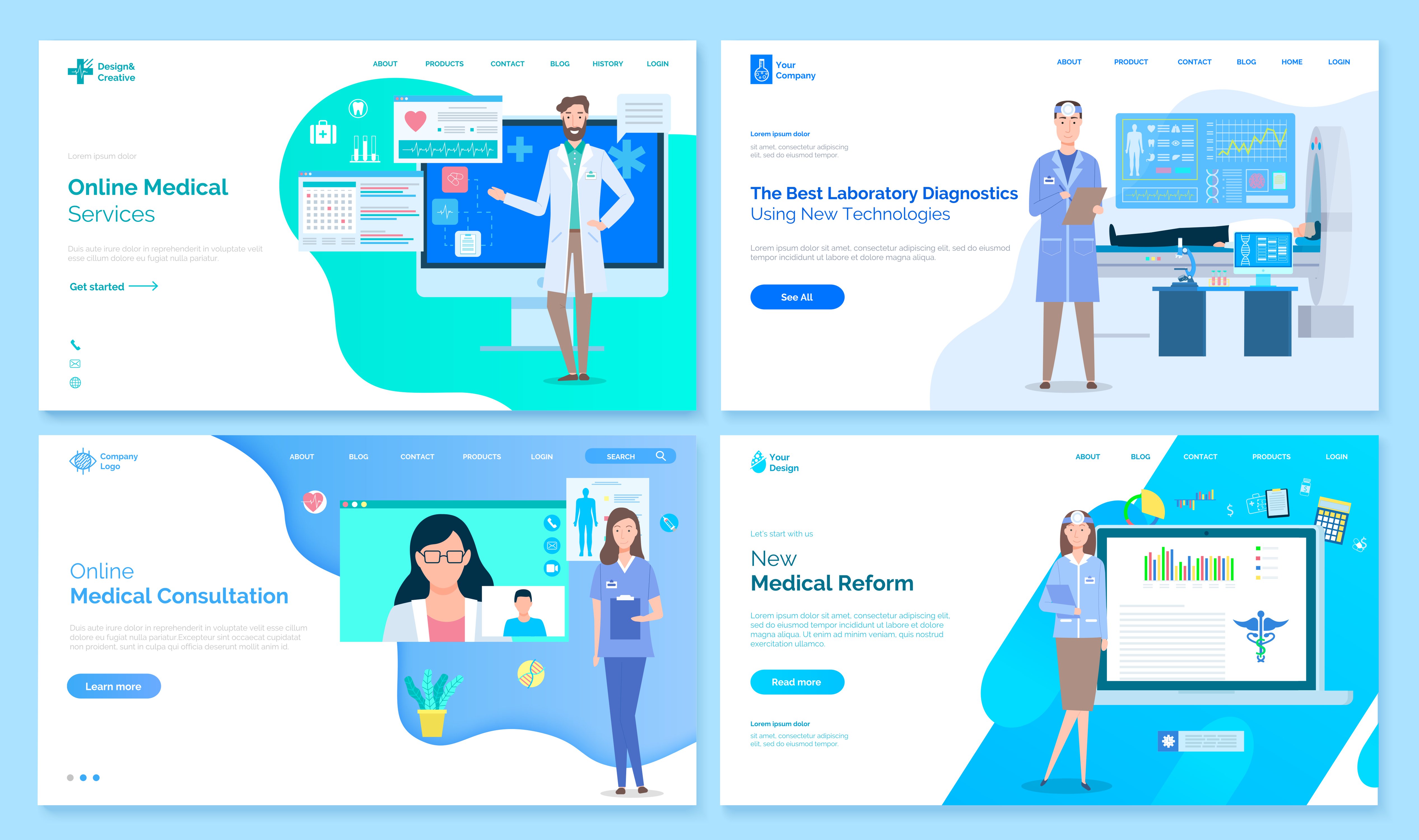 medical website mockups